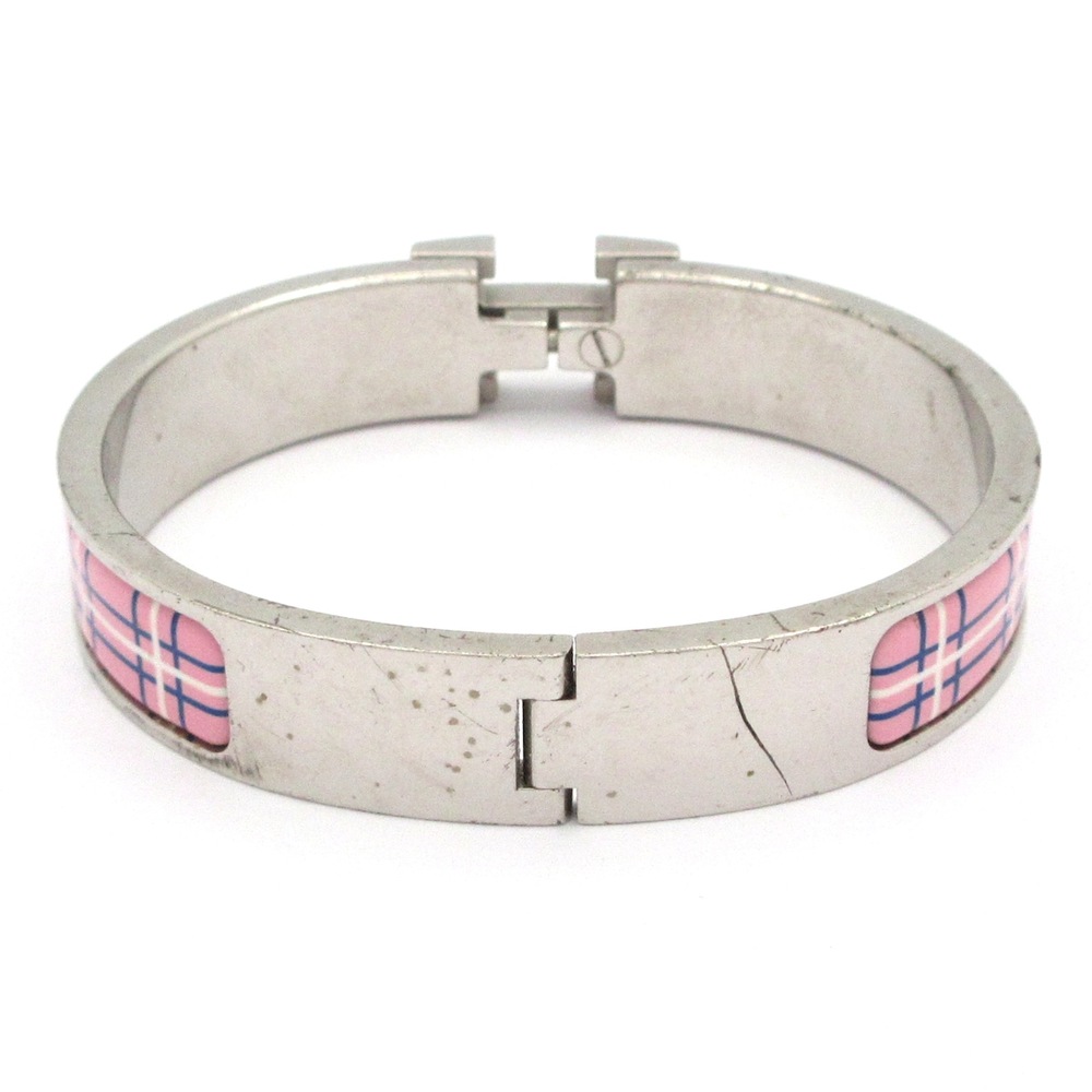 Hermès Clic H Bangle Silver Pink Multi Hardware Patent Leather - Picture 3 of 6